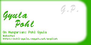 gyula pohl business card